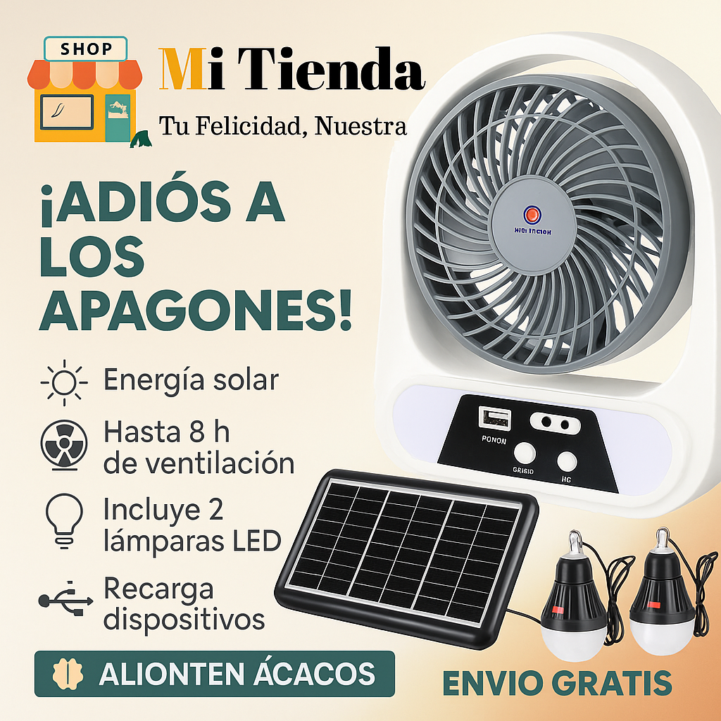Mini Abanico Solar Recargable EcoLuz