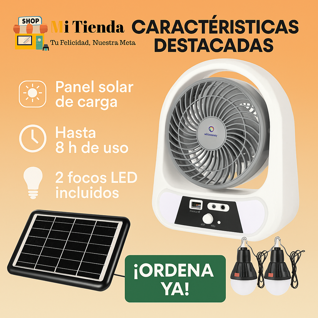 Mini Abanico Solar Recargable EcoLuz