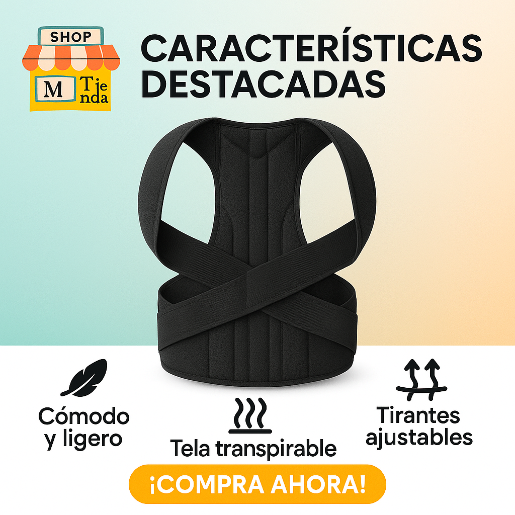 Corrector de Espalda - Mejora Postura con soporte Lumbar