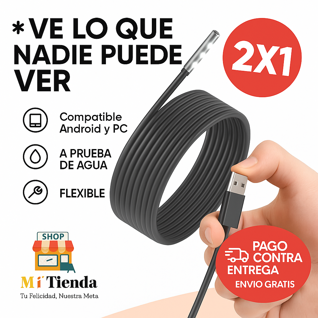 OFERTA 2X1: Cámara Endoscópica Ultrafina y Resistente al Agua
