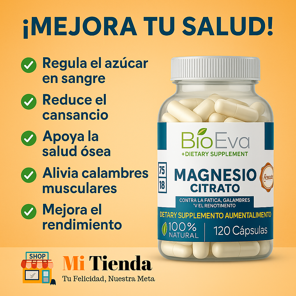 🌿 Magnesio Citrato | Vitalidad y Bienestar Total ❤️