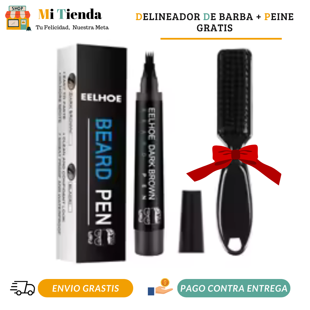 Delineador de barba + 🎁 regalo, 💧 ¡resistente al agua!
