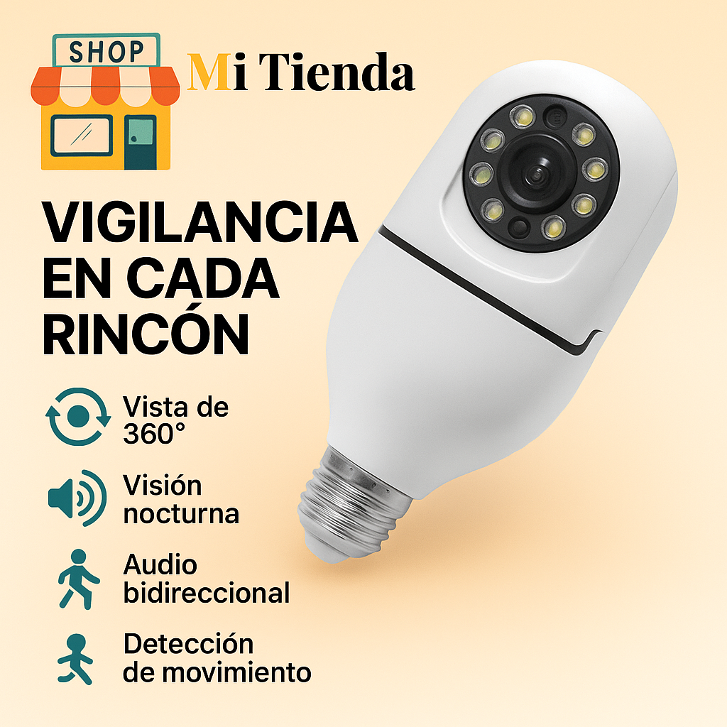 Cámara Seguridad 360 WiFi HD-1080P