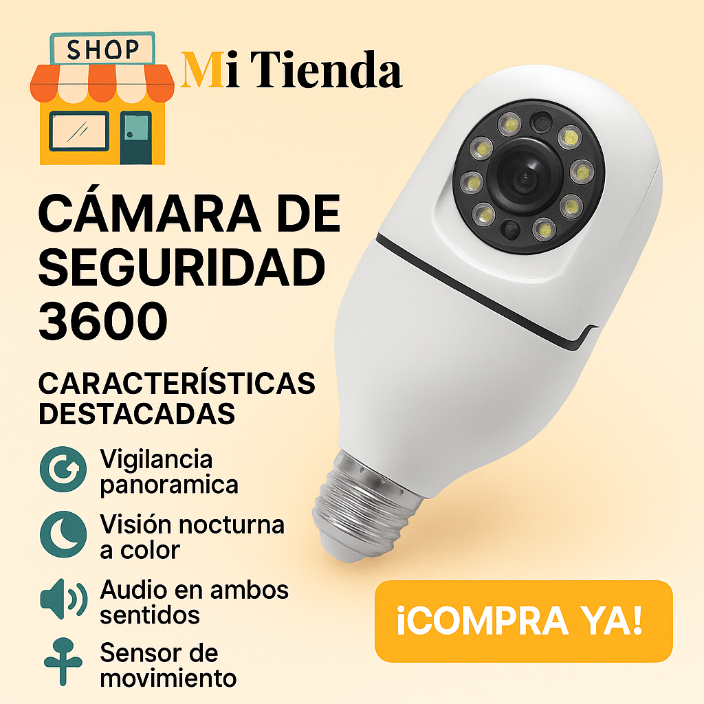 Cámara Seguridad 360 WiFi HD-1080P