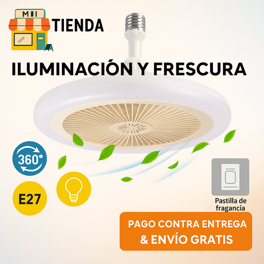 BrisaLux 360° – Iluminación y frescura en un solo dispositivo.