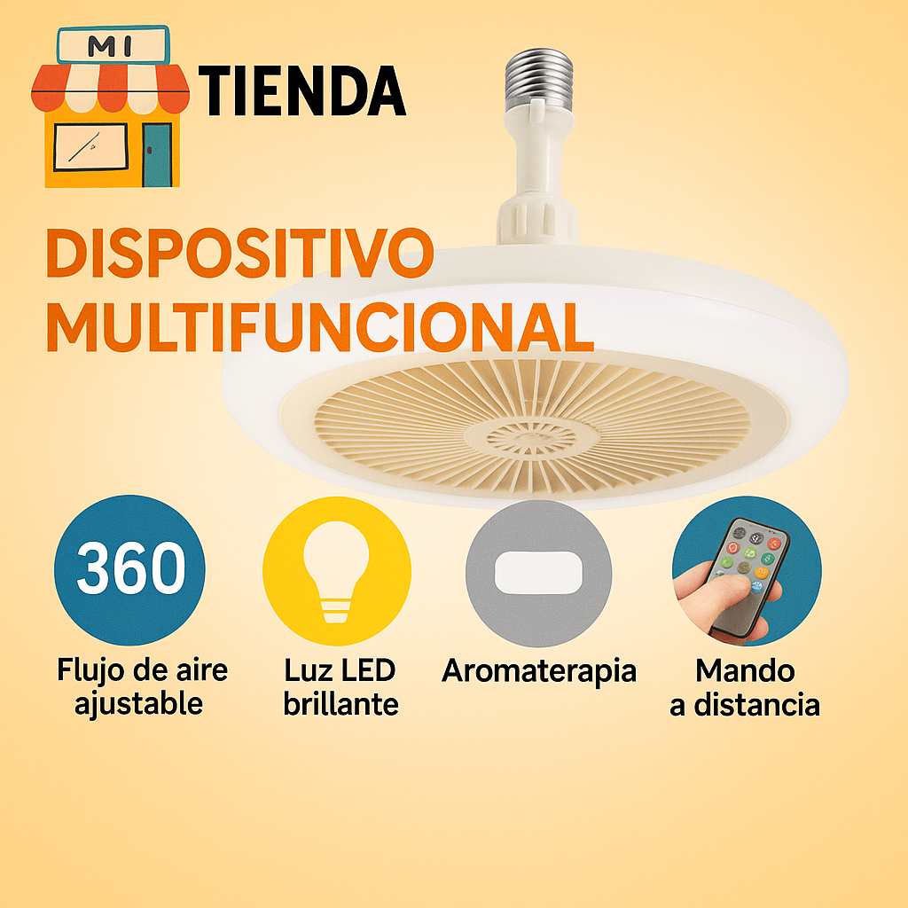 BrisaLux 360° – Iluminación y frescura en un solo dispositivo.