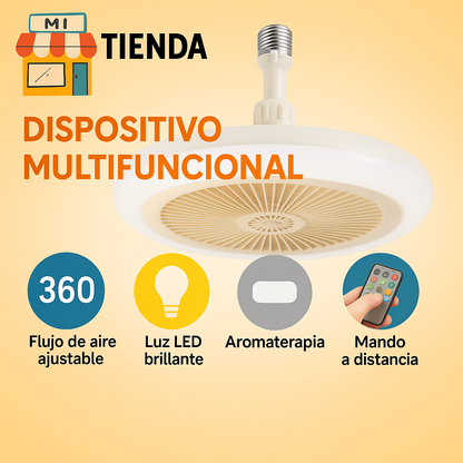 BrisaLux 360° – Iluminación y frescura en un solo dispositivo.